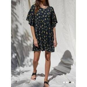 NEW BY TOGETHER maria day dress in black floral